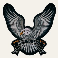 Hímzett "Ride to Live" Sas Felvarró