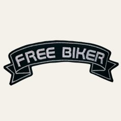 Hímzett "Free Biker" Feliratos Felvarró