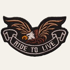 Hímzett “Ride To Live” Sas Felvarró